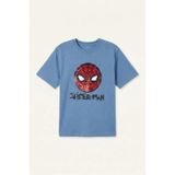 Defacto Marvel Lisanslı Payetli Spıderman New Regular Fıt Bisiklet Yaka Kısa Kollu Mavi Tişört Erkek Çocuk H8258a826hsbe513 Mavi-be513