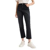 DeFacto Mary Vintage Straight Fit Yüksek Bel Bilek Boy Jean Pantolon, 36, E801GY111181, Siyah, Kadın