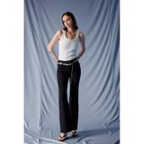 Defacto Mia Flare Fit Normal Bel İspanyol Paça Uzun Jean Pantolon E9157ax25aunm40 Siyah