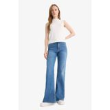DeFacto Mia Flare Fit Normal Bel İspanyol Paça Uzun Jean Pantolon