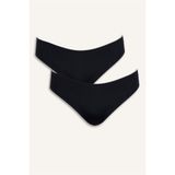 DeFacto Micro 2'li Slip Külot, XL, G1726AX26SP, Siyah-BK81, kadın