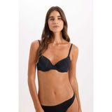Defacto Micro Comfort Pedli Tişört Bra, 80/B, T8471AZ25SP, Siyah, Kadın