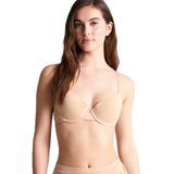 DeFacto Micro Kaplı Pedli Balenli Tişört Bra, 85C, T8471AZ26SP, Bej-BG314, Kadın