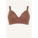 DeFacto Micro Kaplı Push Up Balenli Büyük Beden Sütyen, 90D, B8598AX26SP, Kahve-BN307, Kadın