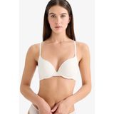Defacto Micro Kaplı Yarım Dolgulu Balenli Tişört Bra, 80/B, Z3350AZ26SP, Ekru, Kadın