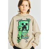 DeFacto Minecraft Bisiklet Yaka İçi Yumuşak Tüylü Baskılı Sweatshirt Erkek Çocuk