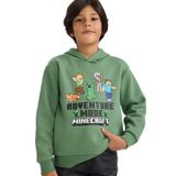 Defacto Minecraft Kapüşonlu İçi Yumuşak Tüylü Sweatshirt Erkek Çocuk, 11/12 Yaş (152cm), F9904A825WN, Yeşil, erkek-çocuk