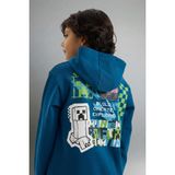 Defacto Minecraft Kapüşonlu Sweatshirt Erkek Çocuk, 9-10 Yaş, G6915A825CW, İndigo-IN101, erkek-çocuk, 9/10 Yaş (140cm)