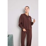DeFacto Modal Bağlama Detaylı Sweatshirt, L, G0002AX25WN, Kahve-BN334, Kadın