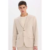 DeFacto Modern Fit Astarlı Blazer Ceket, 54, C5990AX25SP, Bej-BG49, Erkek