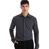 DeFacto Modern Fit Polo Yaka Pike Uzun Kollu Gömlek, M, F0330AX25AU, Lacivert-NV125, Erkek