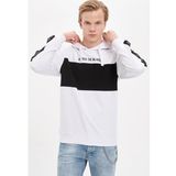 DeFacto N2572AZ20SPWT34 Renk Bloklu Kapüşonlu Erkek Sweatshirt