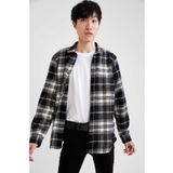 DeFacto N6547AZ.20SM.BG634 Bej Keten Uzun Kollu Regular Fit Erkek Gömlek
