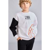 DeFacto NBA Bisiklet Yaka İçi Yumuşak Tüylü Kalın Kumaş Sweatshirt Erkek Çocuk I2196A826WN