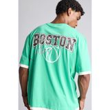 DeFacto NBA Boston Celtics Sırt Baskılı Şerit Detaylı Oversize Bisiklet Yaka Kısa Kollu Tişört H8267AX26AU - XL - Yeşil