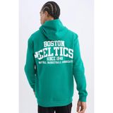 DeFacto NBA Boston Celtics Standart Fit Kapüşonlu Sırt Baskılı Kalın Sweatshirt Y7320AZ24AU