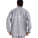 DeFacto NBA Brooklyn Nets Boxy Fit Dik Yaka Fermuarlı Sırt Baskılı Skuba Dalgıç Kumaş Sweatshirt, L, E8764AX25AU, Gri-GR445, erkek