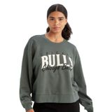 DeFacto NBA Chicago Bulls Bisiklet Yaka Sweatshirt, S, 3158219, Yeşil, kadın