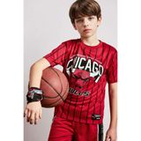 DeFacto NBA Chıcago Bulls New Regular Fıt Bisiklet Yaka Kısa Kollu Tişört Erkek Çocuk H2879A826HS