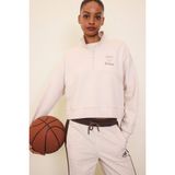 Defacto NBA Chicago Bulls Yarım Fermuarlı Sweatshirt, M, D6123AX25SP, Ekru, Kadın