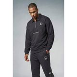 DeFacto NBA Golden State Warriors Boxy Fit Polo Yaka Skuba Dalgıç Kumaş Sweatshirt F6974AX26SP - Antrasit-AR191 - 2XL