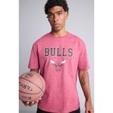 DeFacto NBA Lisanslı Chıcago Bulls Oversıze Bisiklet Yaka Kısa Kollu Tişört