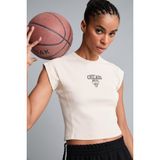 DeFacto NBA Lisanslı Chicago Bulls Standart Fit Bisiklet Yaka Nakış Baskı Fitilli Kısa Kollu Kum Beji Tişört E3829AX26SM