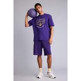 DeFacto NBA Los Angeles Lakers Baggy Fit Şort H3427AX26SM - Mor