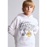DeFacto NBA Los Angeles Lakers Baskılı Düşük Omuz Regular Fit Kapüşonlu Sweatshirt Erkek Çocuk