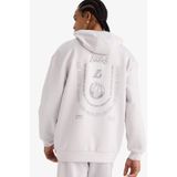 DeFacto NBA Los Angeles Lakers Boxy Fit Kapüşonlu Skuba Dalgıç Kumaş Sırt Baskılı Sweatshirt, S, F3876AX25AU, Gri-GR519, erkek