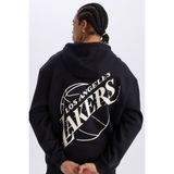 DeFacto NBA Los Angeles Lakers Lisanslı Boxy Fit Kapüşonlu Sırt Baskılı Kalın Sweatshirt A4114AX24WN