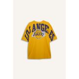 Defacto Nba Los Angeles Lakers Oversıze Bisiklet Yaka Kısa Kollu Tişört C4465ax26spyl113 Sarı-yl113