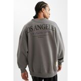 DeFacto NBA Los Angeles Lakers Oversize Geniş Kalıp Bisiklet Yaka Sırt Baskılı Kalın Sweatshirt C9254AX24AU