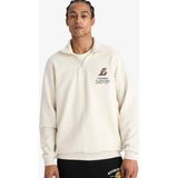 DeFacto NBA Los Angeles Lakers Oversize Geniş Kalıp Dik Yaka Yarım Fermuarlı Jakarlı Sweatshirt E9637AX25AU - Bej-BG662 - 2XL