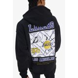 DeFacto NBA Los Angeles Lakers Oversize Geniş Kalıp Kapüşonlu Kalın Sweatshirt, S, D8489AX25SP, Siyah-BK81, erkek