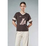 DeFacto NBA Los Angeles Lakers Oversize Kısa Kollu Tişört F8235AX26SP - Kahve-BN490 - 2XL