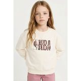 DeFacto NBA Oversize Geniş Kalıp Bisiklet Yaka Sweatshirt Kız Çocuk F3419A825AU - Ekru-ER99 - 5 - 6 Yaş