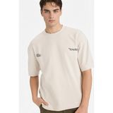 DeFacto Nefes Alabilen Loose Fit Baskılı Tişört, M, F8148AX26SP, Ekru-ER22, Erkek