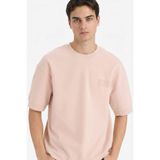 DeFacto Nefes Alabilen Loose Fit Baskılı Tişört, XS, F8142AX26SP, Pembe-PN287, Erkek