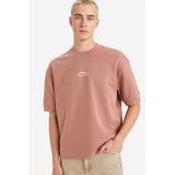 DeFacto Nefes Alabilen Loose Fit Baskılı Tişört, XS, F8147AX26SP, Bordo-BR496, Erkek