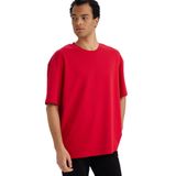DeFacto Nefes Alabilen Oversize Tişört, M, X3926AZ26SP, Kırmızı-RD62, Erkek