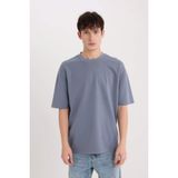 DeFacto Nefes Alabilen Oversize Tişört, S, X3926AZ25SP, Gri, Erkek