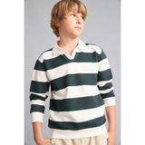 DeFacto New Regular Fit Apaş Yaka Yeşil Sweatshirt Erkek Çocuk H7130A826AU - Yeşil-GN536 - 11 - 12 Yaş