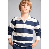 DeFacto New Regular Fit Uzun Kollu Apaş Yaka Pamuklu Lacivert Sweatshirt Erkek Çocuk H7130A826AU - Lacivert-NV256 - 11 - 12 Yaş