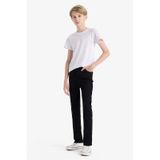 Defacto Okul Slim Fit Dar Kesim Düz Paça Jean Pantolon Erkek Çocuk C3683A824AU Siyah