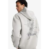 Defacto One Piece Boxy Fit Kapüşonlu Sırt Baskılı Sweatshirt, Xl, E9297AX25AU, Gri, Erkek