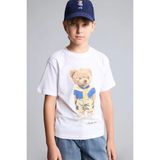 DeFacto Overshirt Fit Bisiklet Yaka Ayıcık Baskılı Kısa Kollu Tişört Erkek Çocuk I6733A826HS - Beyaz-WT34 - 9 - 10 Yaş