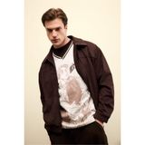 DeFacto Overshirt Fit Gömlek Yaka Mont, S, G5885AX26SP, Kahve-BN338, Erkek