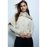 DeFacto Overshirt Fit Hırka Ekru, M, H1264AX26SP, Ekru-ER105, Kadın