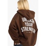 DeFacto Overshirt Fit Kapüşonlu Baskılı Sweatshirt, XS, G0965AX25WN, Kahve-BN191, kadın